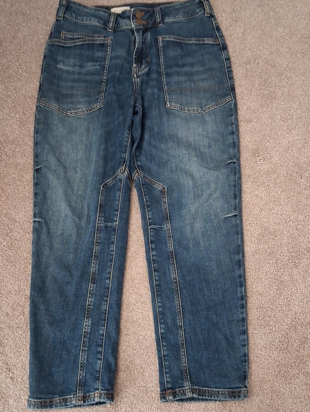 Pilcro Anthropologie The Wanderer Women's Relaxed Medium Blue Denim Jeans 29P
